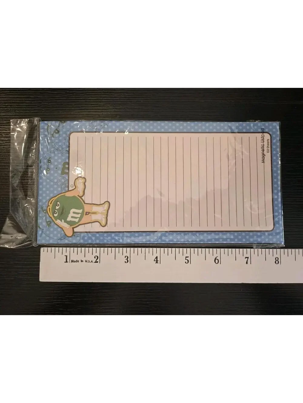2008 M&M’s Green Character Magnetic List Pad 60 Sheet Factory Sealed